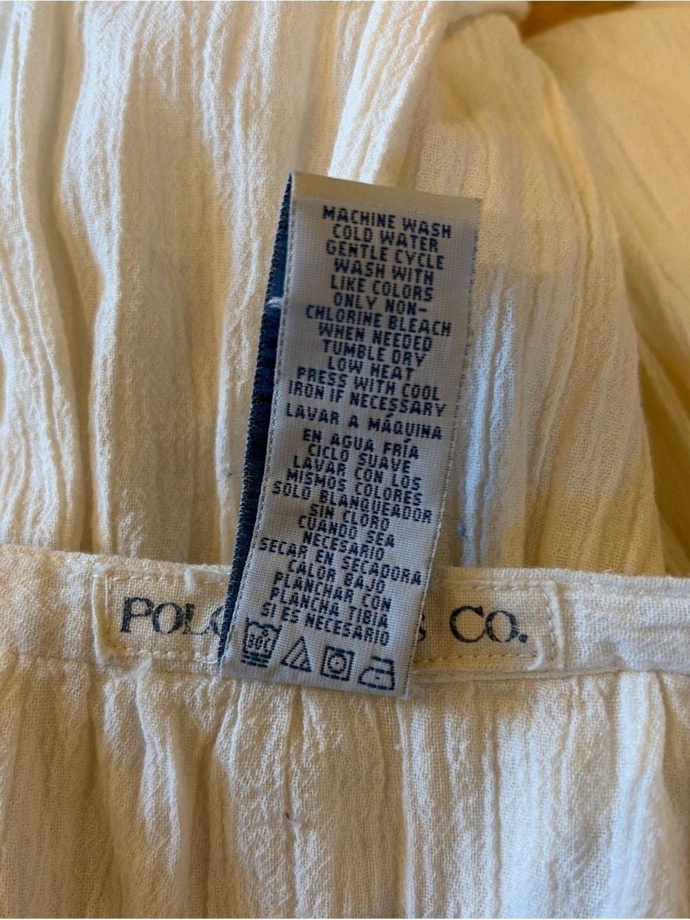 Vtg Polo RALPH LAUREN JEANS CO Skirt Midi Ivory Boho 90s Country L Cottage - Picture 10 of 12